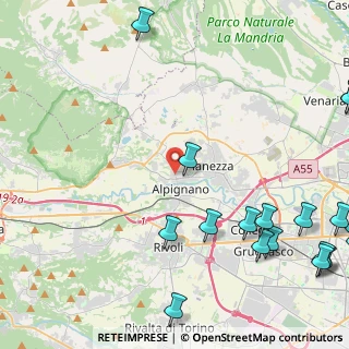 Mappa Via Cafasse, 10091 Alpignano TO, Italia (7.1145)