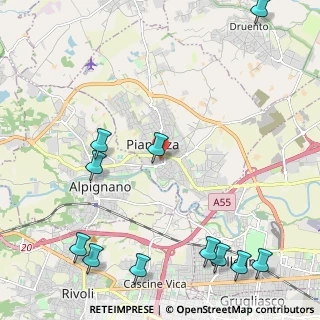 Mappa Via San Giuseppe Cottolengo, 10044 Pianezza TO, Italia (3.07545)