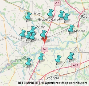 Mappa A7 Milano - Genova, 27030 Dorno PV, Italia (7.91357)