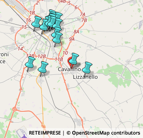 Mappa Via Giuseppe Garibaldi, 73020 Cavallino LE, Italia (4.54176)