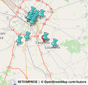 Mappa Via Giuseppe Garibaldi, 73020 Cavallino LE, Italia (4.07077)