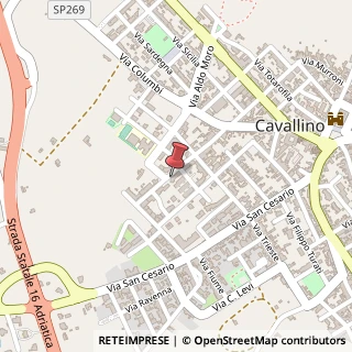 Mappa Via Cavalieri di Vittorio Veneto, 17, 73020 Cavallino, Lecce (Puglia)