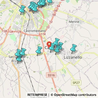 Mappa Via Cavalieri di Vittorio Veneto, 73020 Cavallino LE, Italia (2.9725)