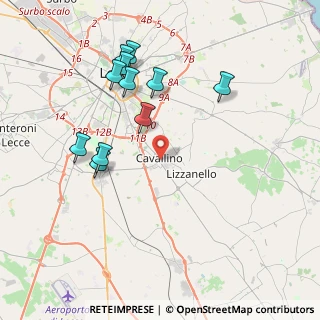 Mappa Via Roma, 73020 Cavallino LE, Italia (4.35818)