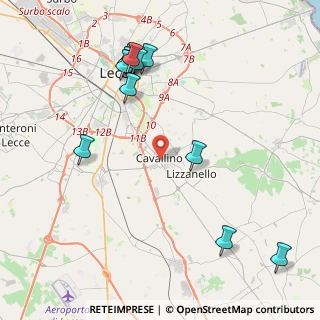 Mappa Via Roma, 73020 Cavallino LE, Italia (5.24545)