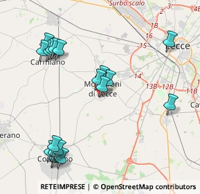 Mappa Via Ticino, 73047 Monteroni di Lecce LE, Italia (5.03211)