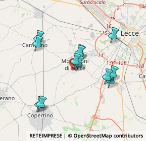 Mappa Via Ticino, 73047 Monteroni di Lecce LE, Italia (3.65917)