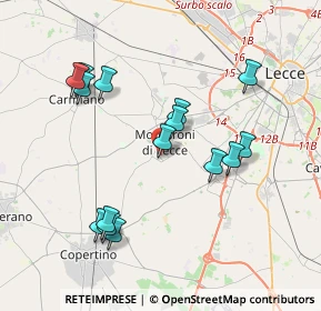 Mappa Via Tagliamento, 73047 Monteroni di Lecce LE, Italia (4.09467)