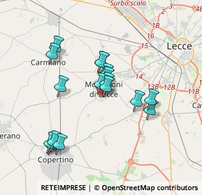 Mappa Via Ticino, 73047 Monteroni di Lecce LE, Italia (3.37235)
