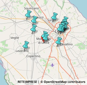 Mappa Via Monte Sabotino, 73047 Monteroni di Lecce LE, Italia (7.15722)