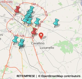 Mappa Via Vecchia Lizzanello, 73023 Lizzanello LE, Italia (4.56846)