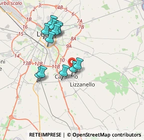 Mappa Via Vecchia Lizzanello, 73023 Lizzanello LE, Italia (3.58167)