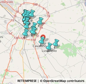 Mappa Via Vecchia Lizzanello, 73023 Lizzanello LE, Italia (3.97778)