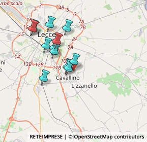 Mappa Via Vecchia Lizzanello, 73023 Lizzanello LE, Italia (3.46167)