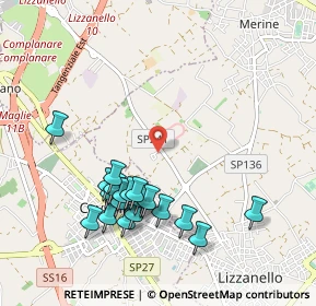 Mappa Via Vecchia Lizzanello, 73023 Lizzanello LE, Italia (1.1075)