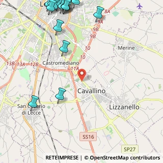 Mappa Via Lecce, 73020 Cavallino LE, Italia (3.8475)