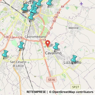 Mappa Via Lecce, 73020 Cavallino LE, Italia (3.51769)