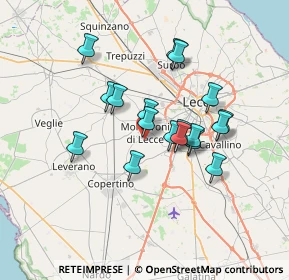 Mappa Via Monte Bianco, 73047 Monteroni di Lecce LE, Italia (6.12056)
