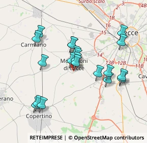 Mappa Via Monte Bianco, 73047 Monteroni di Lecce LE, Italia (3.74)