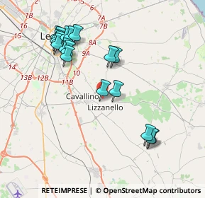 Mappa Ufficio operativo e ritiro ordini online, 73023 Lizzanello LE, Italia (4.38444)