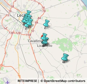 Mappa Ufficio operativo e ritiro ordini online, 73023 Lizzanello LE, Italia (3.64867)