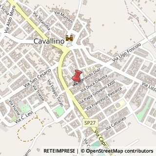 Mappa Via Armando Diaz, 19, 73020 Cavallino, Lecce (Puglia)