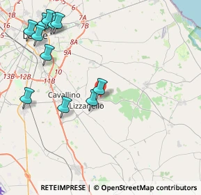 Mappa Case Sparse Via Comunale di Lei, 73023 Lizzanello LE, Italia (5.44727)