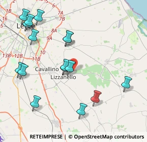Mappa Case Sparse Via Comunale di Lei, 73023 Lizzanello LE, Italia (4.98813)
