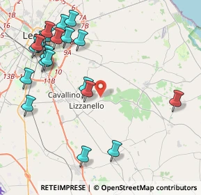 Mappa Case Sparse Via Comunale di Lei, 73023 Lizzanello LE, Italia (5.4635)