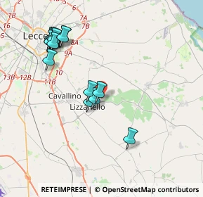 Mappa Case Sparse Via Comunale di Lei, 73023 Lizzanello LE, Italia (4.42933)