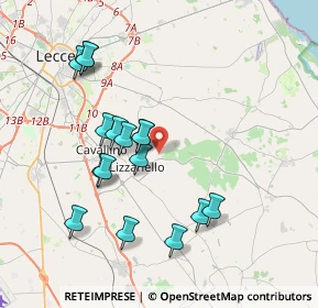 Mappa Case Sparse Via Comunale di Lei, 73023 Lizzanello LE, Italia (3.99813)