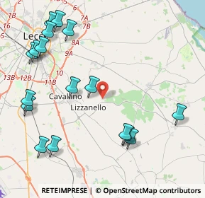 Mappa Case Sparse Via Comunale di Lei, 73023 Lizzanello LE, Italia (5.61882)