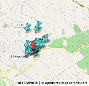 Mappa Case Sparse Via Comunale di Lei, 73023 Lizzanello LE, Italia (0.6963)