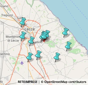 Mappa Case Sparse Via Comunale di Lei, 73023 Lizzanello LE, Italia (5.98)