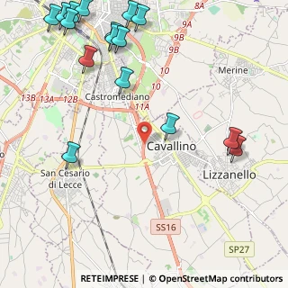 Mappa SS 16, 73020 Cavallino LE, Italia (3.31188)