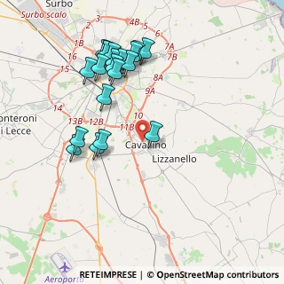 Mappa Via A.R, 73020 Cavallino LE, Italia (4.4505)