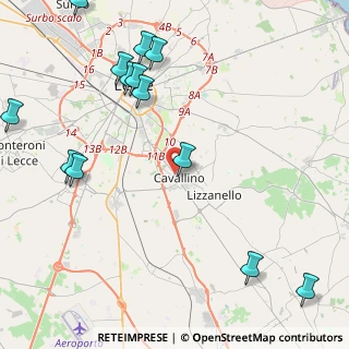 Mappa Via Antonio Rosario Miglietta, 73020 Lecce LE, Italia (6.06846)