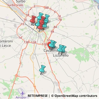 Mappa Via Antonio Rosario Miglietta, 73020 Lecce LE, Italia (3.72)