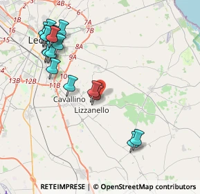 Mappa Contrada LI MORI, 73023 Lizzanello LE, Italia (5.086)