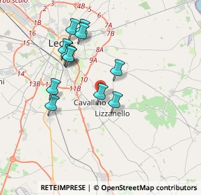 Mappa Strada provinciale lizzanello Lecce km 3 n 21, 73023 Lizzanello LE, Italia (3.69417)