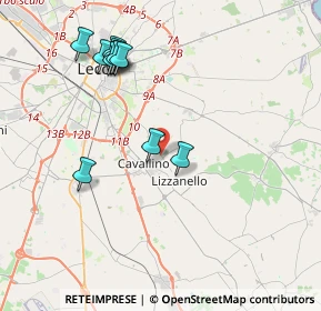 Mappa Strada provinciale lizzanello Lecce km 3 n 21, 73023 Lizzanello LE, Italia (4.40818)