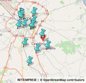 Mappa Strada provinciale lizzanello Lecce km 3 n 21, 73023 Lizzanello LE, Italia (4.30714)