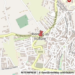 Mappa Via Monticchio, 27, 85028 Rionero in Vulture, Potenza (Basilicata)