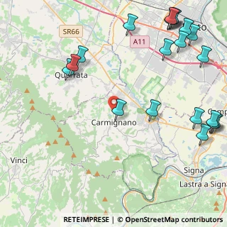 Mappa Via Castelvecchio, 59015 Carmignano PO, Italia (6.312)