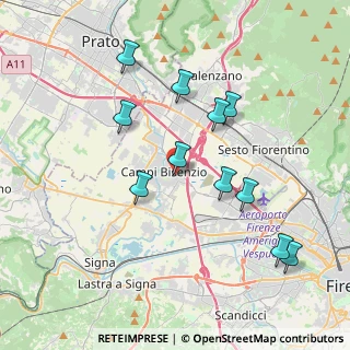Mappa Via Pietro Mascagni, 50013 Campi Bisenzio FI, Italia (3.87636)