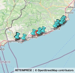 Mappa Via Brigata Liguria, 18038 Sanremo IM, Italia (15.22333)