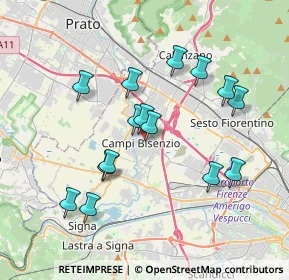 Mappa Via Milano, 50013 Campi Bisenzio FI, Italia (3.58467)