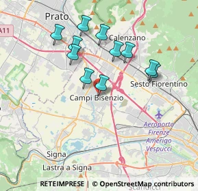 Mappa Via Milano, 50013 Campi Bisenzio FI, Italia (3.39636)