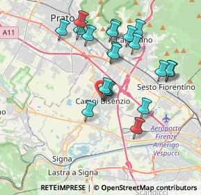 Mappa Via della Rocca, 50013 Campi Bisenzio FI, Italia (3.7435)
