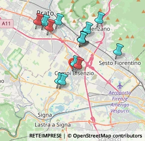 Mappa Via della Rocca, 50013 Campi Bisenzio FI, Italia (3.48929)